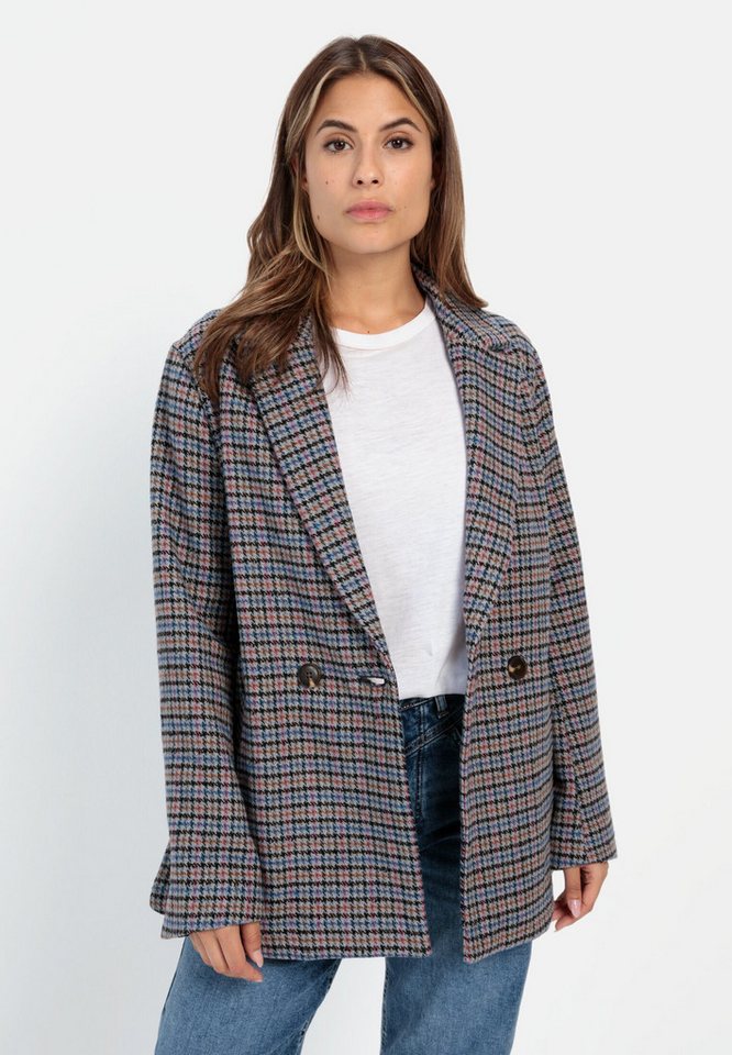 camel active Longblazer mit kariertem Muster Langarm Reverskragen mit Reverskragen von camel active