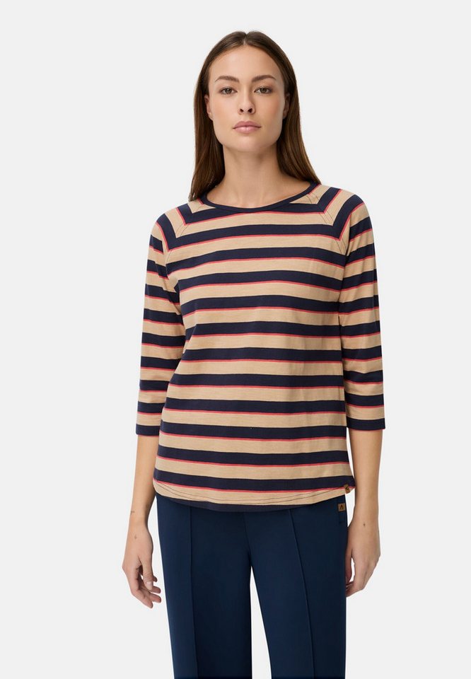camel active Longsleeve mit Streifenmuster Dreiviertelarm Rundhals (1-tlg) von camel active