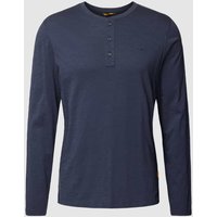 camel active Longsleeve mit kurzer Knopfleiste in Marine, Größe L von camel active