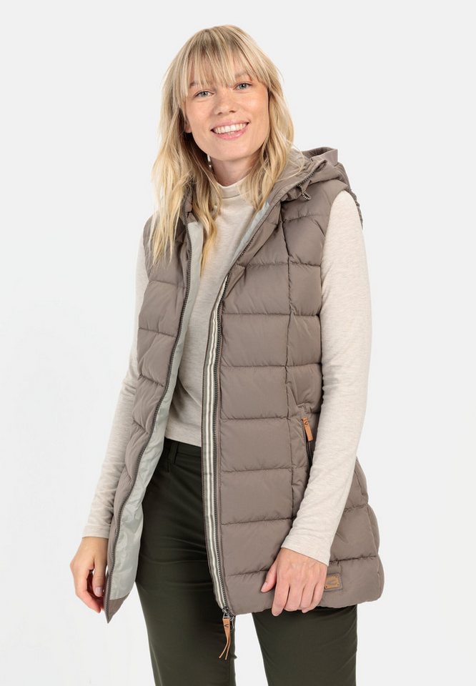 camel active Longweste mit Kapuze ärmellos Kapuze Badge von camel active