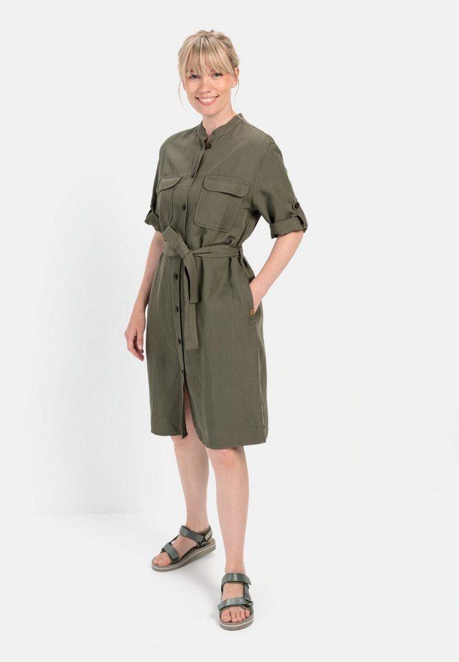 camel active Maxikleid mit Stehkragen Halbarm Stehkragen Markenlabel von camel active