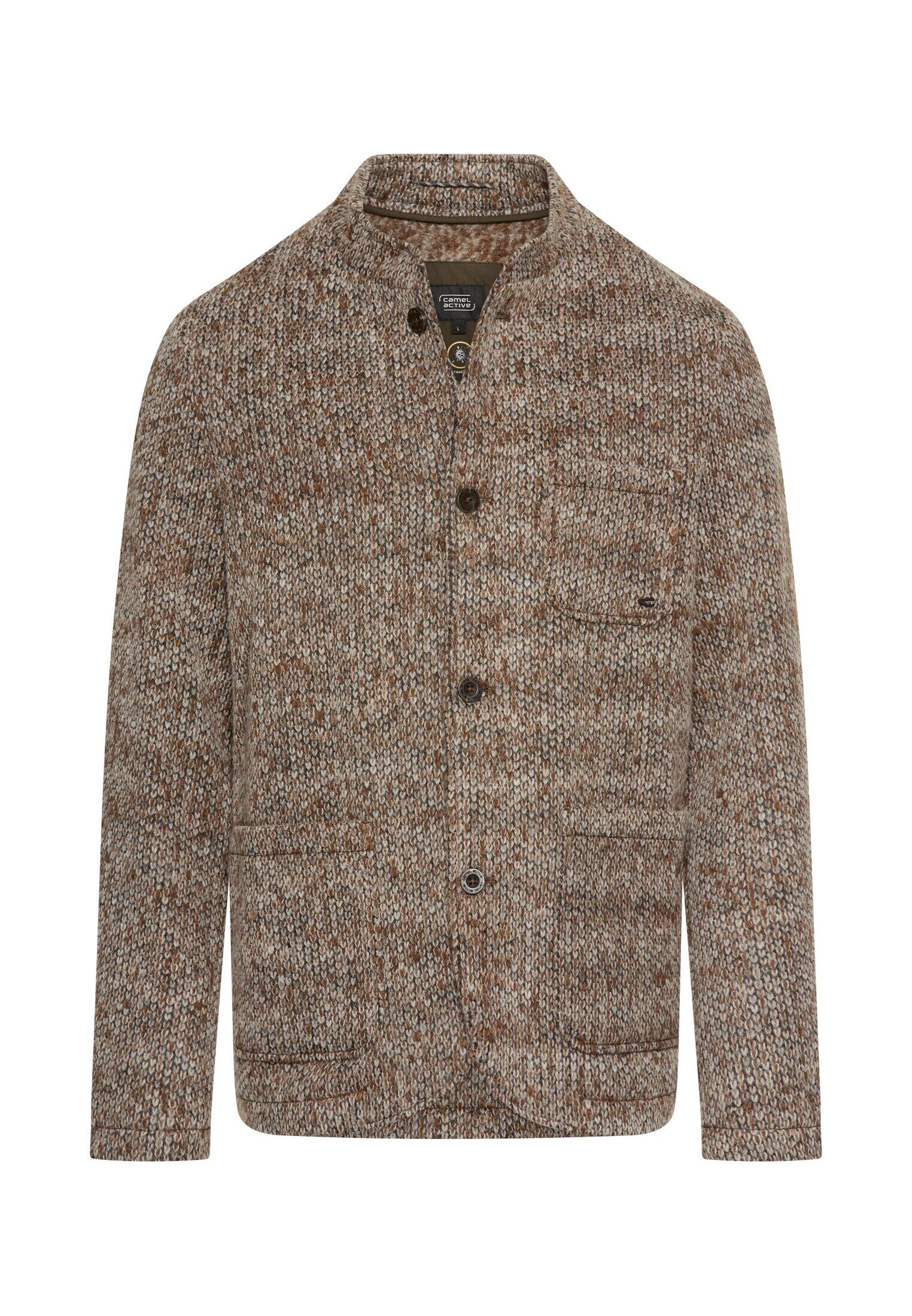 camel active - Melierte Jacke mit Stehkragen dark brown - Gr. - L von camel active
