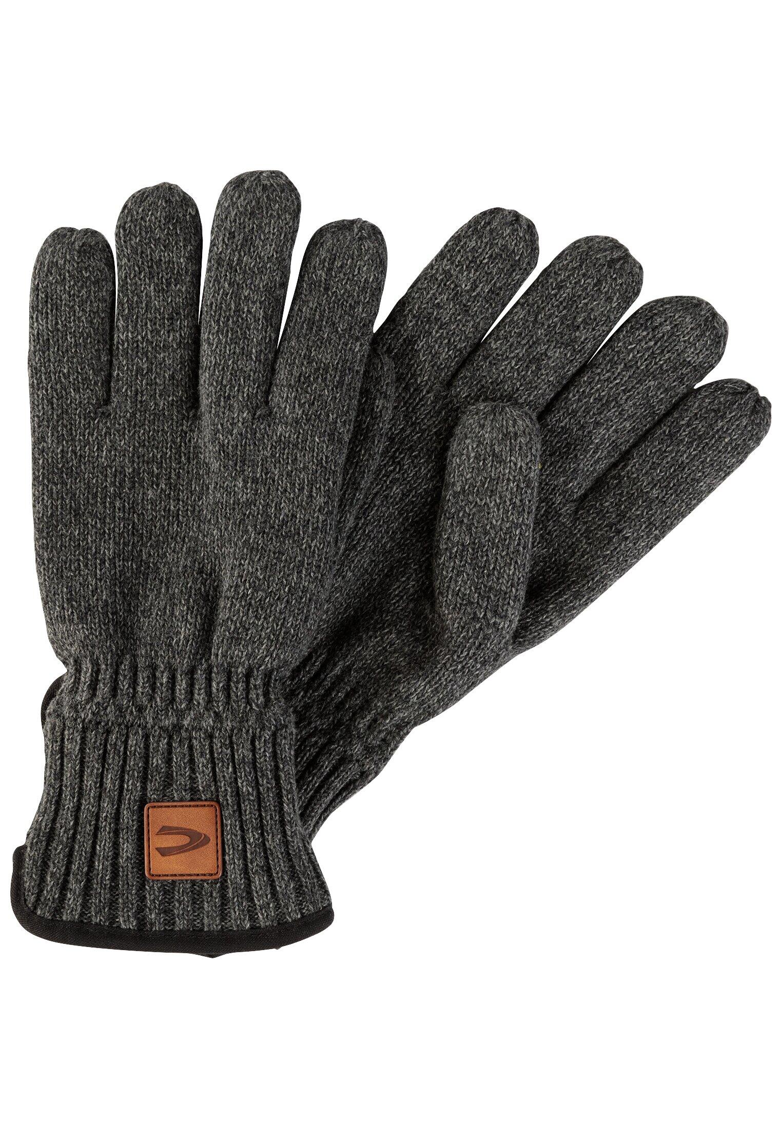 camel active - Melierte Strickhandschuhe mit warmen Futter asphalt - Gr. - M von camel active