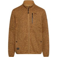 camel active Melierte Strickjacke mit Fleece-Innenseite und Zip von camel active