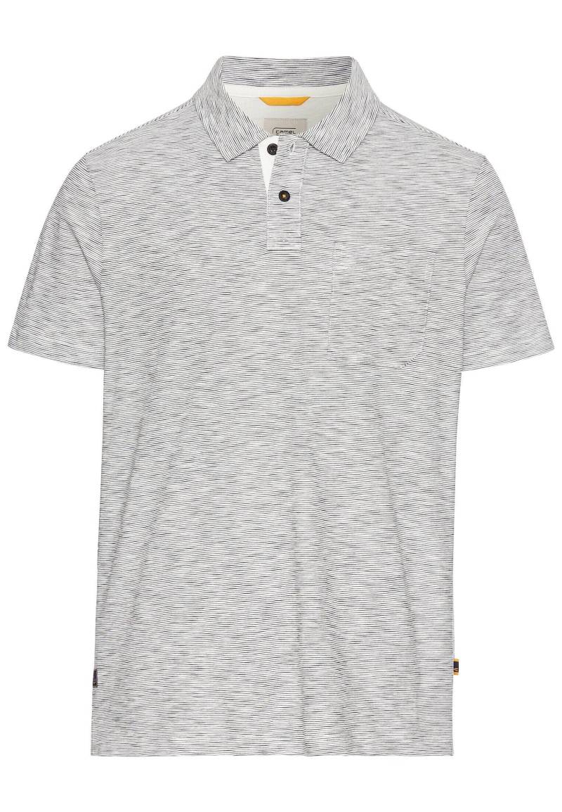 camel active - Meliertes Kurzarm Poloshirt aus Baumwolle ecru - Gr. - XXL von camel active