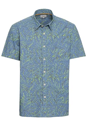 camel active Herren Kurzarmhemd mit Allover-Print Blau-Grün Menswear-M von camel active