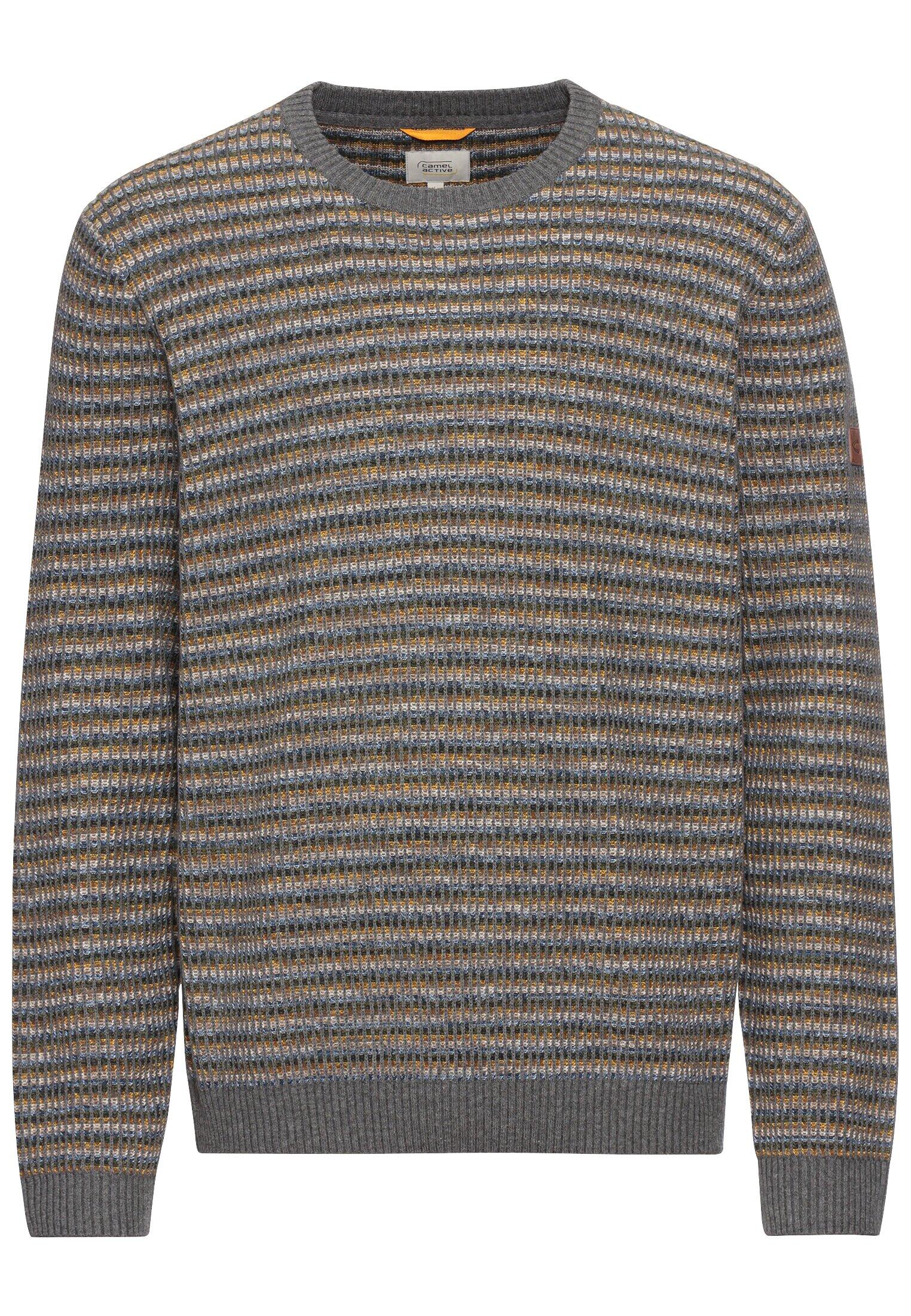 camel active - Mouline Strickpullover im Streifenmuster cumin yellow - Gr. - XXL von camel active