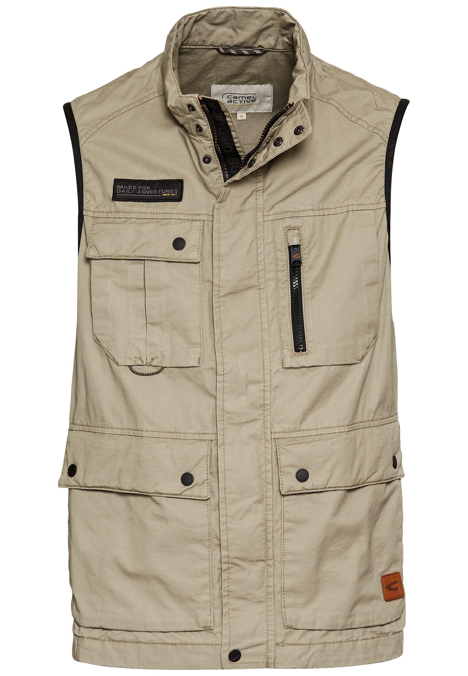 camel active - Outdoor-Weste mit Stehkragen khaki - Gr. - 52 von camel active
