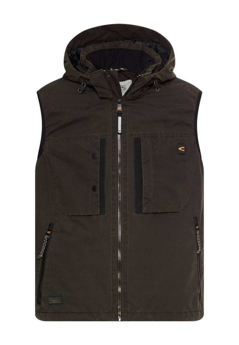 camel active - Outdoor Weste mit abnehmbarer Kapuze dark brown - Gr. - L von camel active