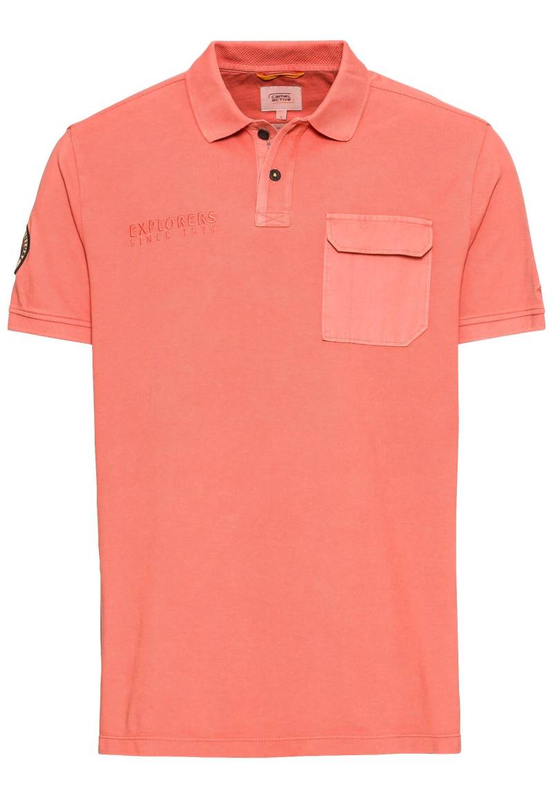camel active - Piqué Poloshirt aus zertifiziertem Organic Cotton faded red - Gr. - XXL von camel active