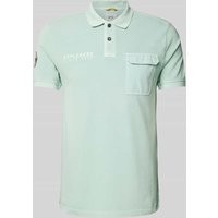 camel active Poloshirt mit Label-Stitching in Tuerkis, Größe M von camel active