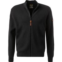 camel active Herren Cardigan schwarz Baumwolle unifarben von camel active