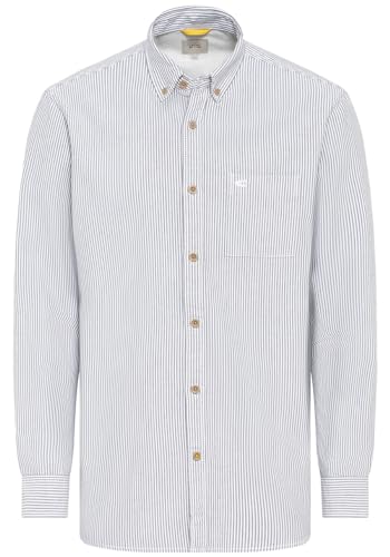 camel active Regular Fit Hemd Langarm Button Down Kragen Streifen anthrazit Größe M von camel active