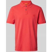 camel active Regular Fit Poloshirt mit Logo-Stitching in Koralle, Größe L von camel active