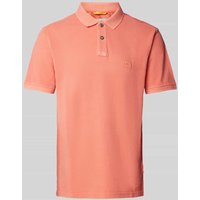 camel active Regular Fit Poloshirt mit Logo-Stitching in Koralle, Größe L von camel active