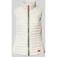 camel active Regular Fit Steppweste mit Stehkragen und Label-Detail in Offwhite, Größe 38 von camel active