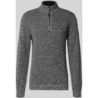 camel active Slim Fit Troyer mit Reißverschluss Modell 'Mouline' in Anthrazit, Größe S von camel active