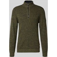 camel active Slim Fit Troyer mit Reißverschluss Modell 'Mouline' in Oliv, Größe XXL von camel active