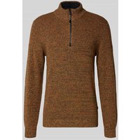 camel active Slim Fit Troyer mit Reißverschluss Modell 'Mouline' in Orange, Größe M von camel active