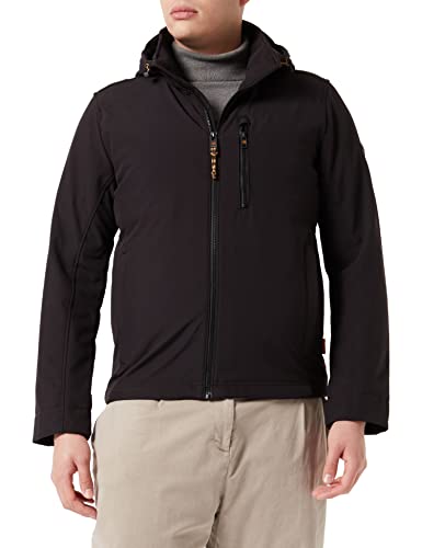 camel active Herren Wind- und Wasserabweisende Softshell-Jacke mit Abnehmbarer Kapuze Schwarz, menswear-25 von camel active