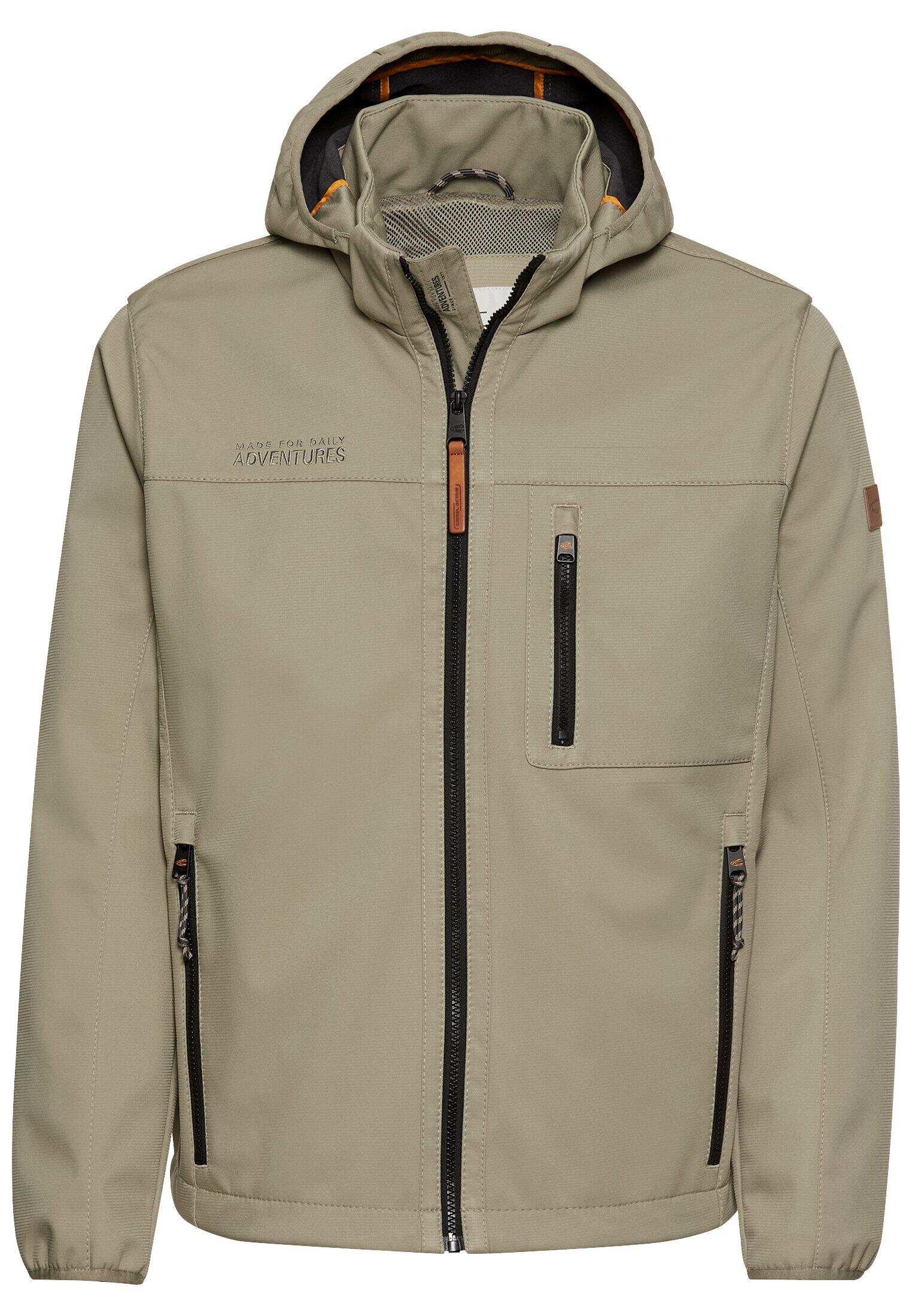 camel active - Softshelljacke mit abnehmbarer Kapuze und reflektierenden Details khaki - Gr. - 50 von camel active