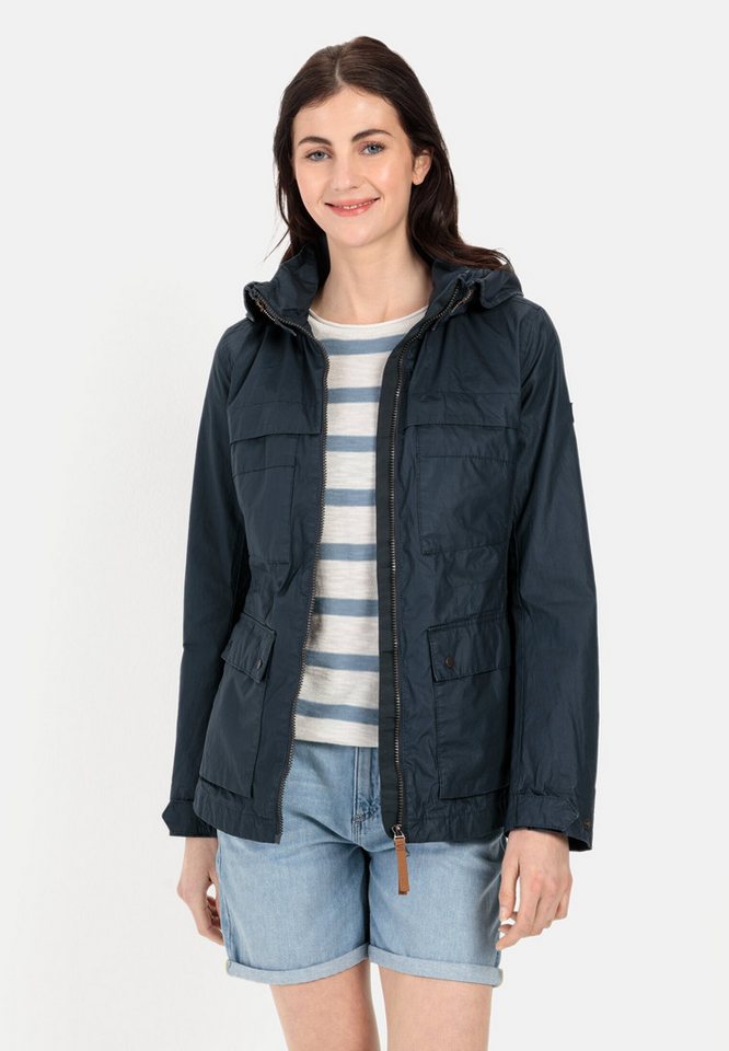 camel active Sommerjacke aus reiner Baumwolle im Vintage Look Langarm Markenlabel von camel active