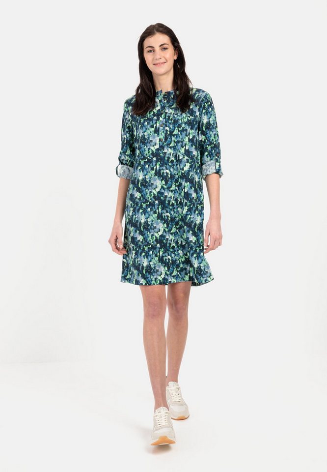 camel active Sommerkleid mit langen Krempelärmeln Langarm Stehkragen von camel active