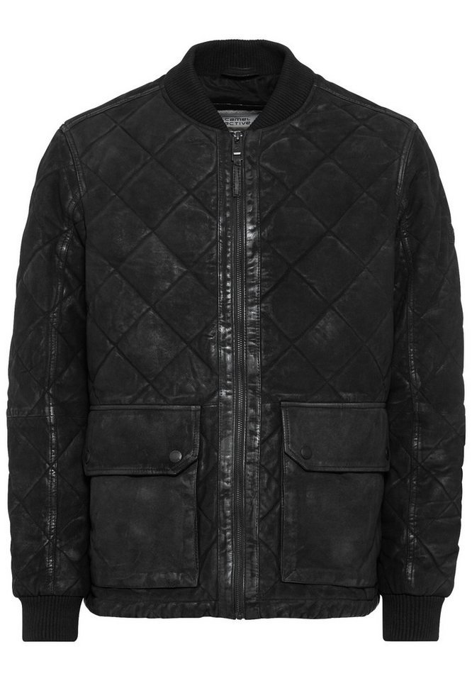 camel active Steppjacke Leder-Steppjacke mit Strickkragen von camel active