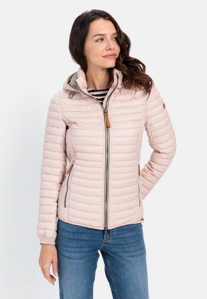 camel active Steppjacke aus recyceltem Polyamid Langarm Kapuze Markenlogo von camel active