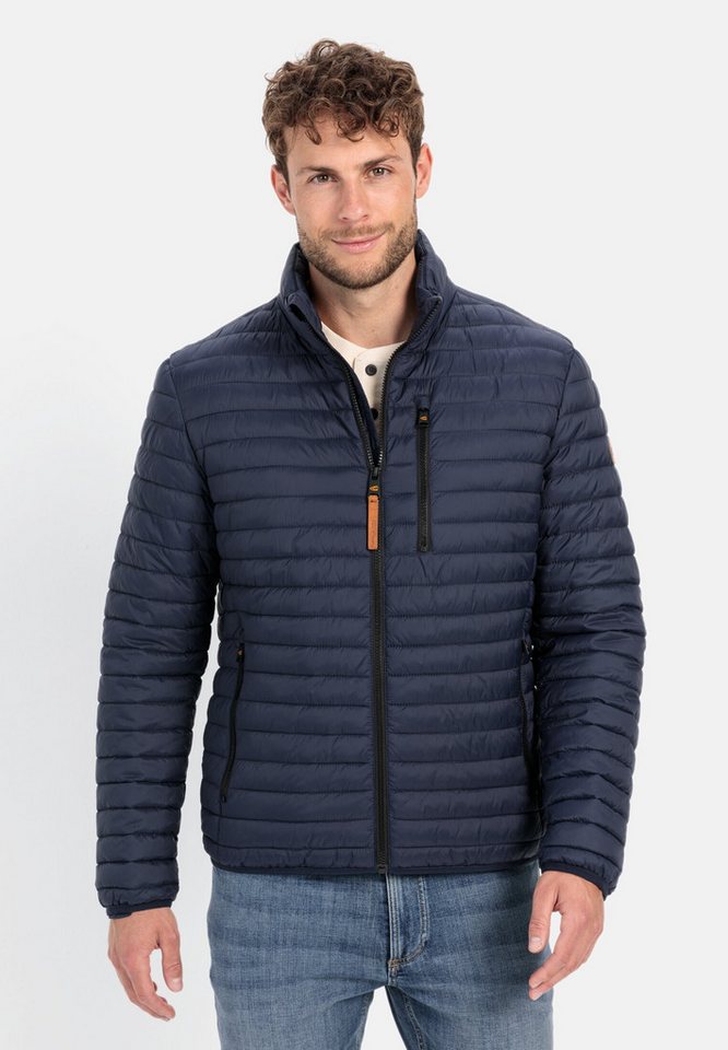 camel active Steppjacke aus recyceltem Polyamid Langarm Stehkragen Markenlogo von camel active