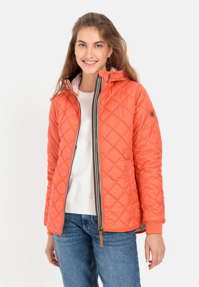 camel active Steppjacke aus recyceltem Polyester Langarm Kapuze Markenlabel von camel active