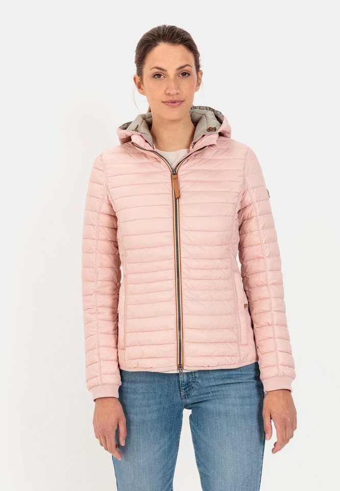 camel active Steppjacke leicht wattiert Langarm Kapuze Markenlabel von camel active
