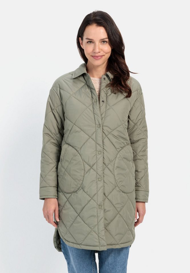 camel active Steppmantel aus recyceltem Polyester Langarm Liegekragen Markenlogo von camel active