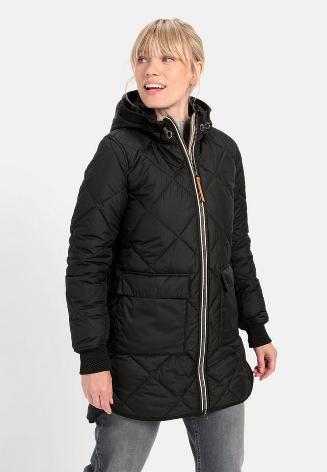 camel active Steppmantel aus recyceltem Polyester Markenlabel von camel active