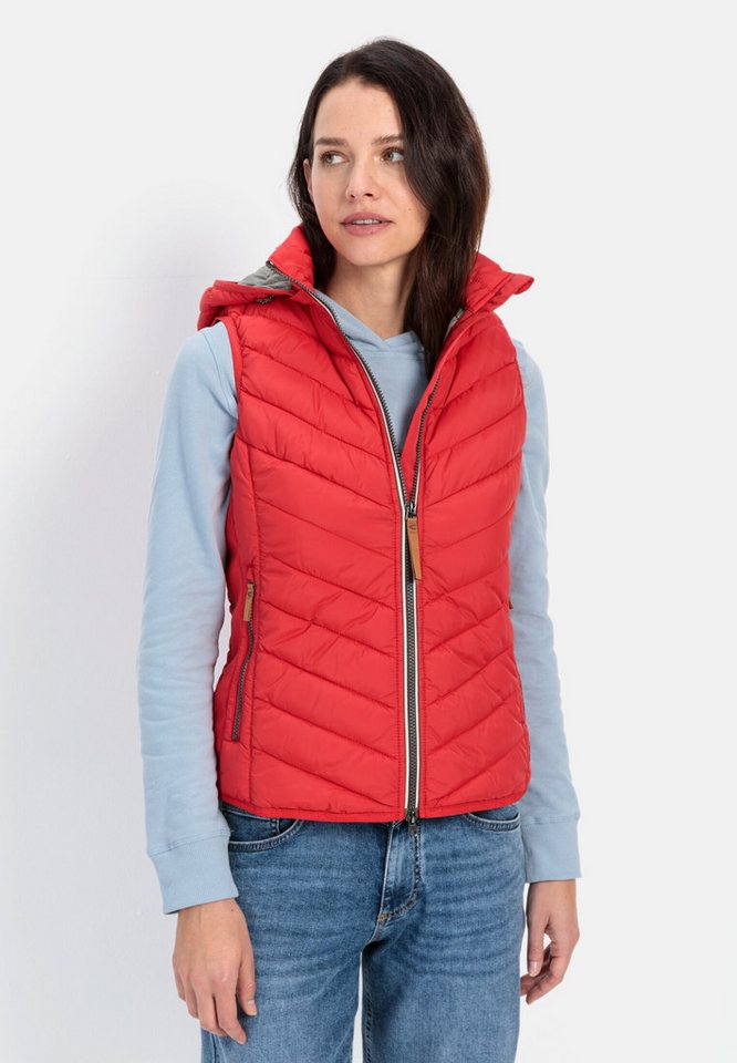 camel active Steppweste aus recyceltem Polyester ärmellos Stehkragen mit Stehkragen von camel active