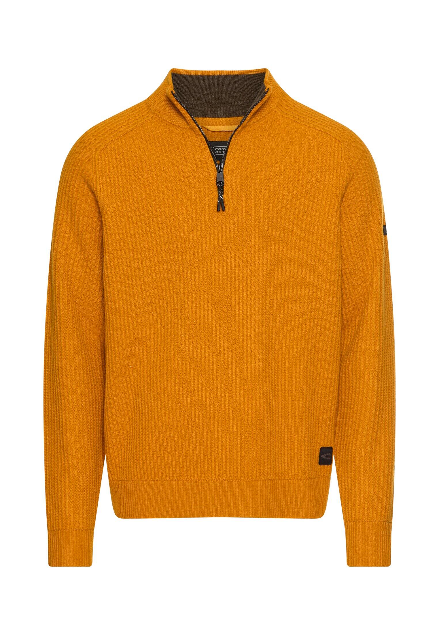 camel active - Strick-Troyer aus reiner Lammwolle burned yellow - Gr. - L von camel active