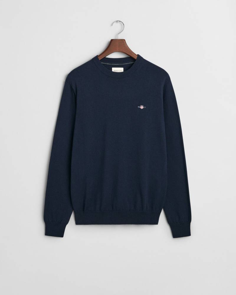 GANT - Rundhalspullover aus Baumwoll-Wollmischung evening blue - Gr. - XXL von GANT