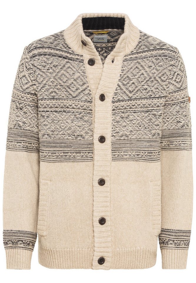 camel active Strickjacke Geknöpfte Strickjacke mit Stehkragen von camel active