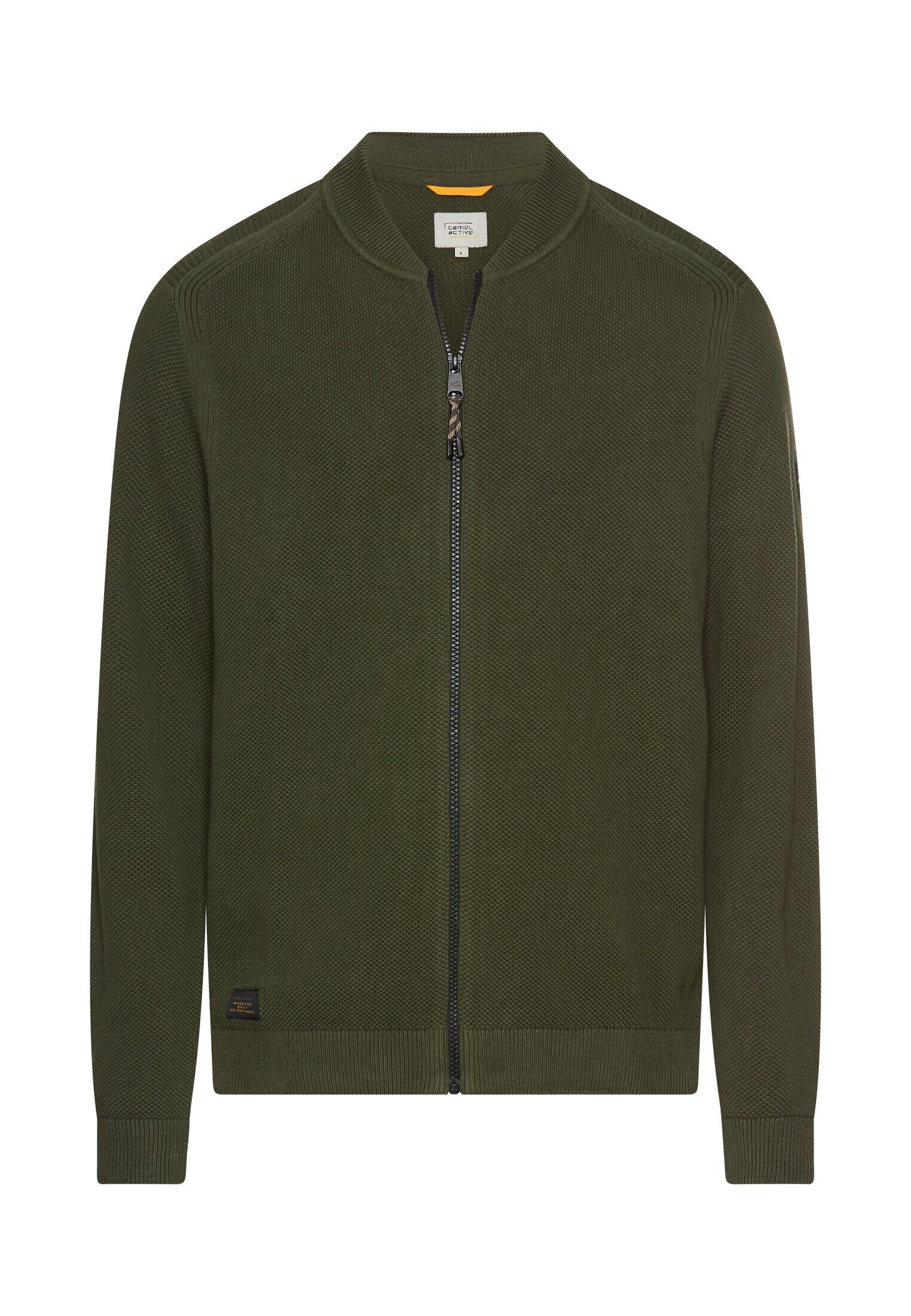camel active - Strickjacke im Bomberstil forest green - Gr. - 4XL von camel active