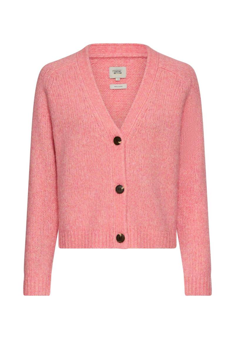 camel active - Strickjacke mit Raglanärmeln und Knopfverschluss winter berry - Gr. - XXL von camel active