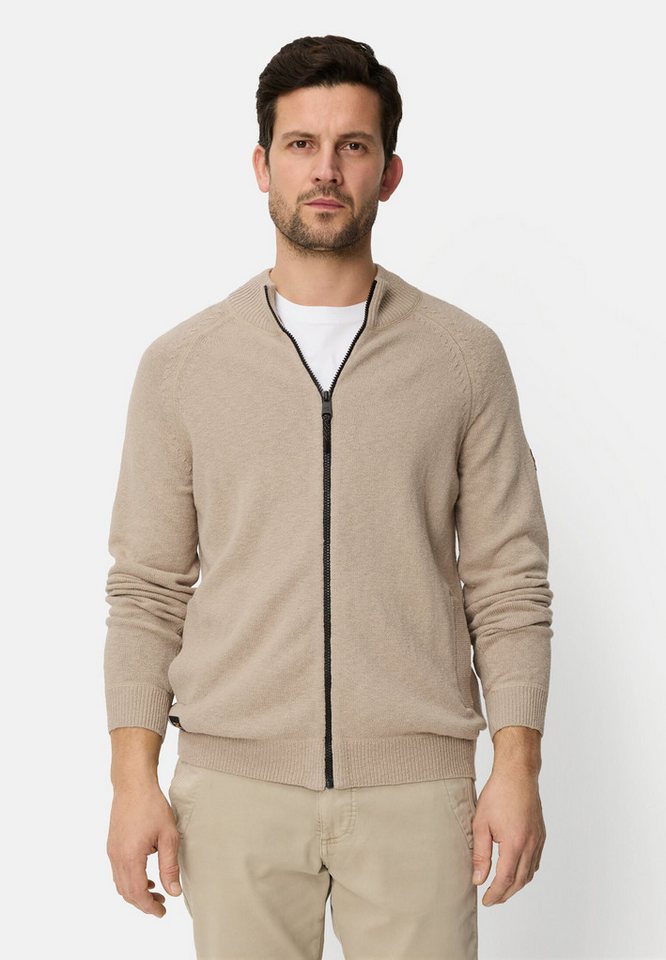 camel active Strickjacke mit Reißverschluss Langarm Stehkragen Stehkragen von camel active