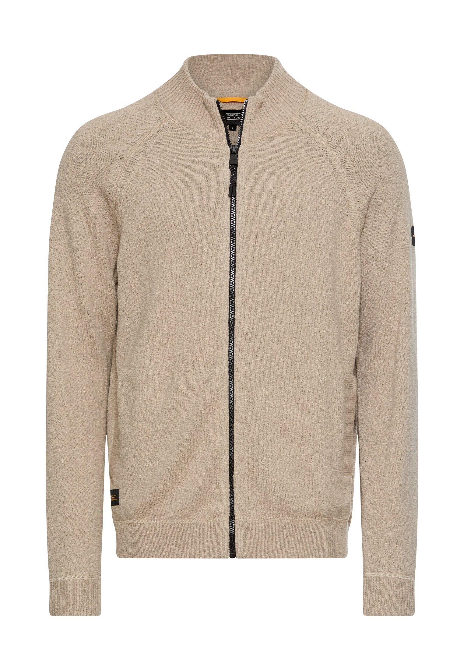 camel active - Strickjacke mit Reißverschluss light beige - Gr. - L von camel active