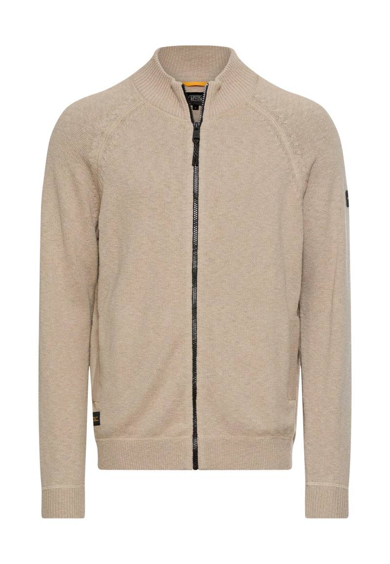 camel active - Strickjacke mit Reißverschluss light beige - Gr. - L von camel active