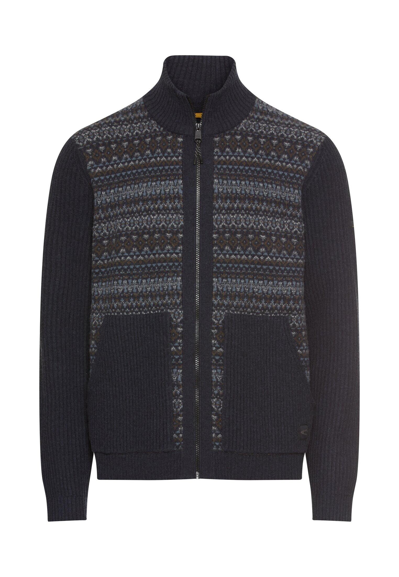 camel active - Strickjacke mit Stehkragen dark navy - Gr. - 3XL von camel active