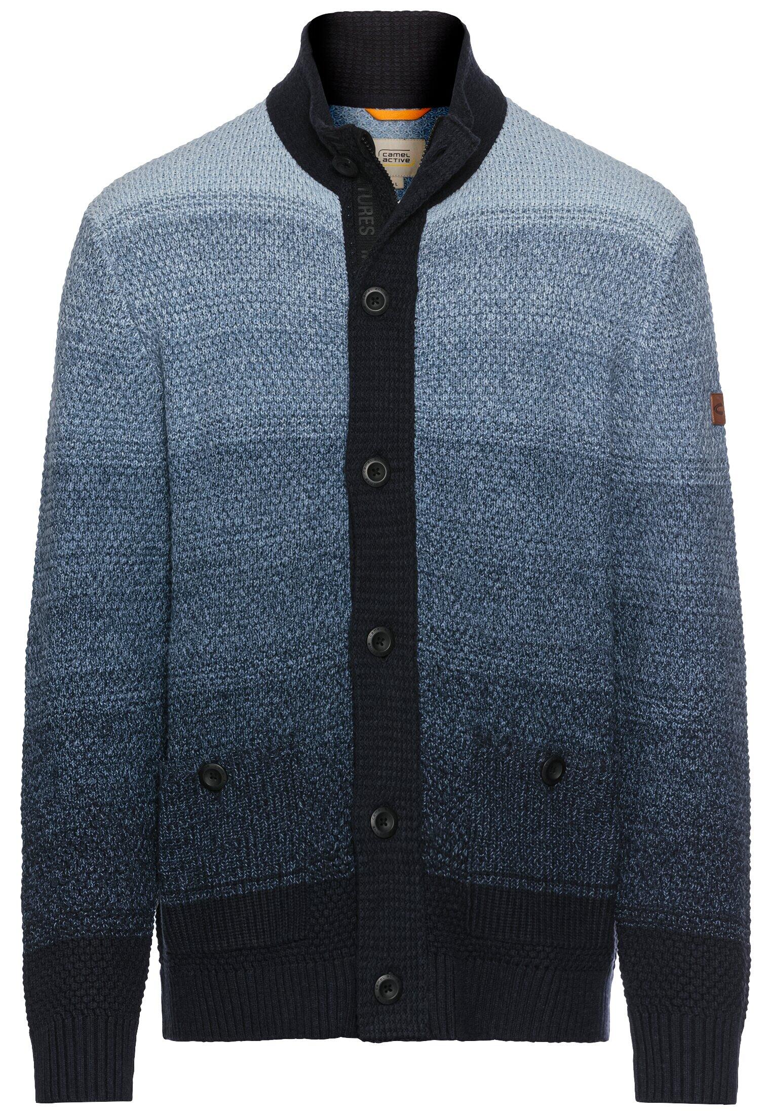 camel active - Strickjacke mit verdecktem Reißverschluss night blue - Gr. - M von camel active