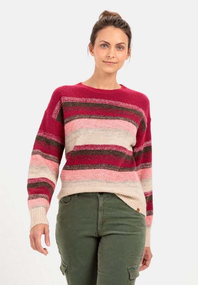 camel active Strickpullover aus recyceltem Materialmix Markenlabel camel active Strickpullover aus recyceltem Materialmix Markenlabel von camel active
