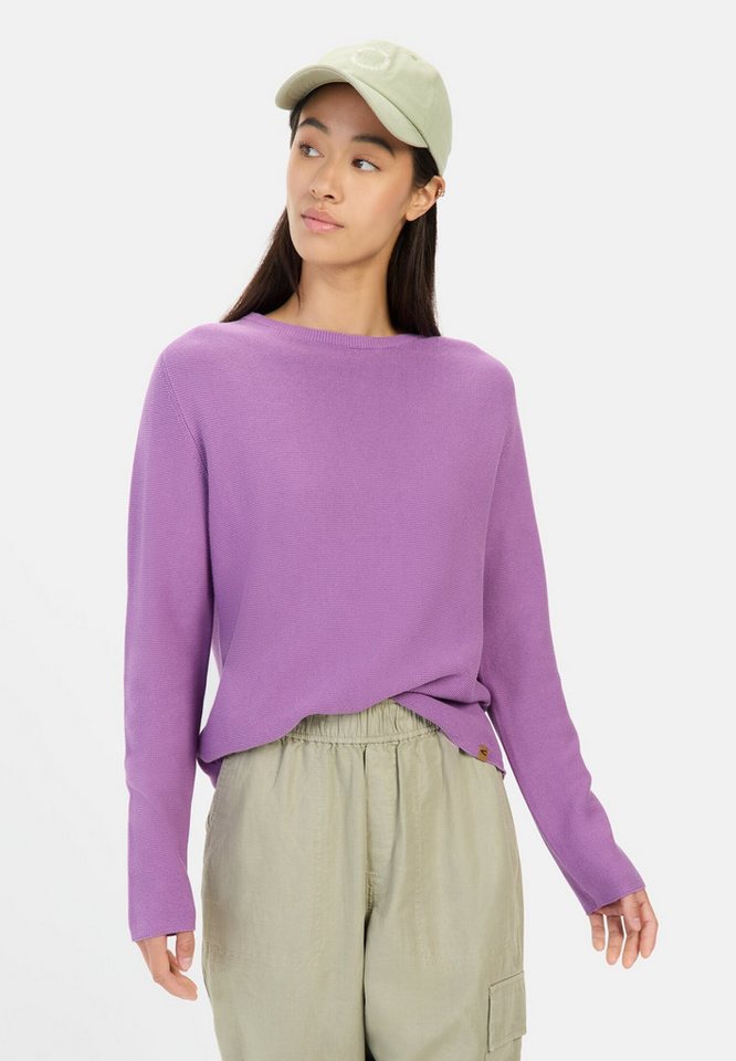 camel active Strickpullover aus reiner Baumwolle Markenlabel von camel active