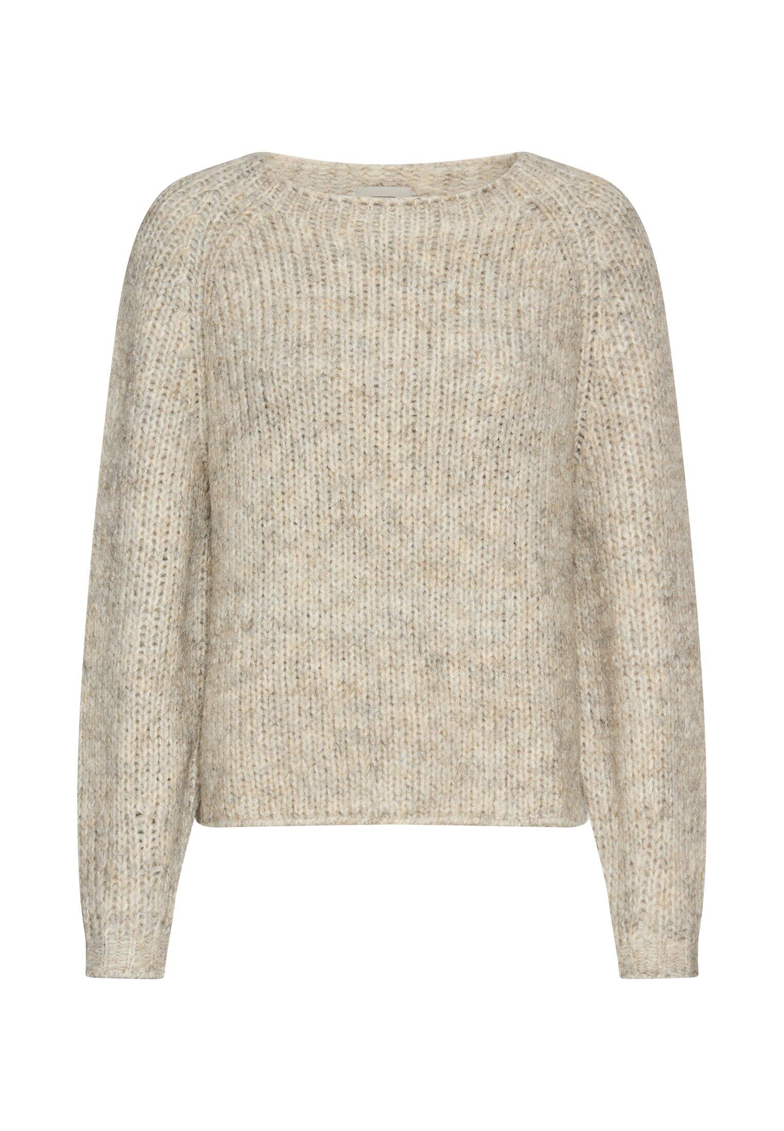 camel active - Strickpullover mit Rundhalsausschnitt light grey melange - Gr. - M von camel active