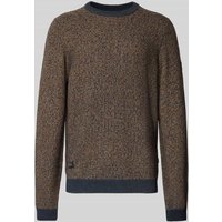 camel active Strickpullover mit Rundhalsausschnitt und Label-Details in Orange, Größe XXL von camel active