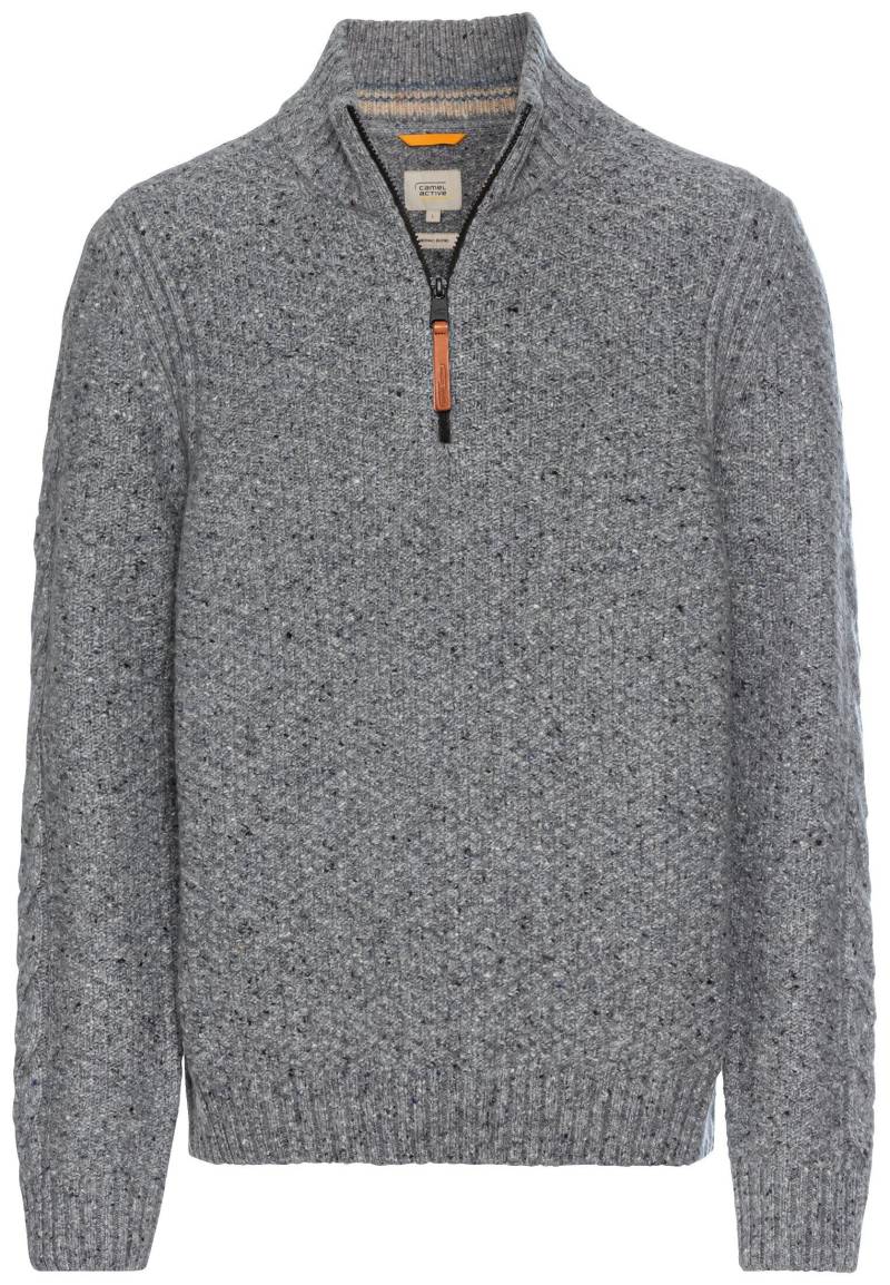 camel active - Strickpullover mit Troyer-Kragen rock grey - Gr. - XXL von camel active